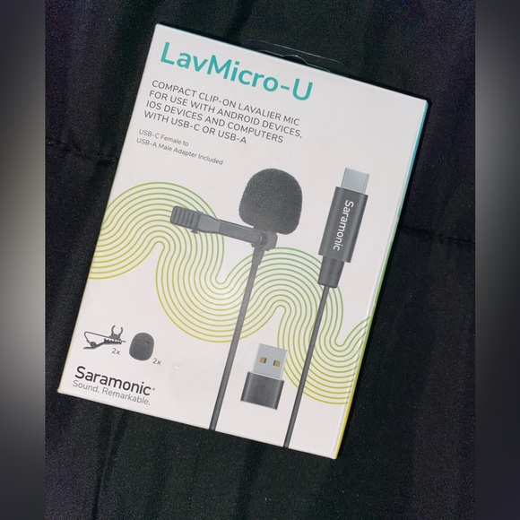 NEW- Saramonic-Lavalier Mic w/USB-C Output, 6.6' Cable/USB Adapter - Picture 4 of 16